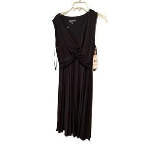 Jones New York LBD Dress Women 10 Red Polyester Stretch Knotted Front Sleeveless